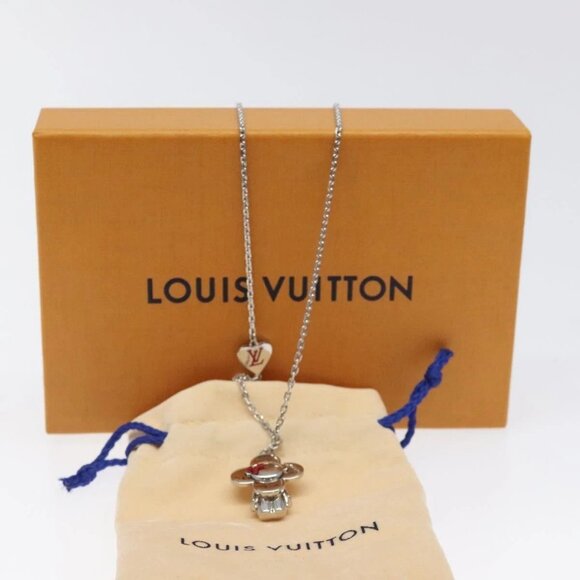 LOUIS VUITTON Pendant Vivienne Necklace metal Silver M00831 LV Auth 118463 - Picture 1 of 12